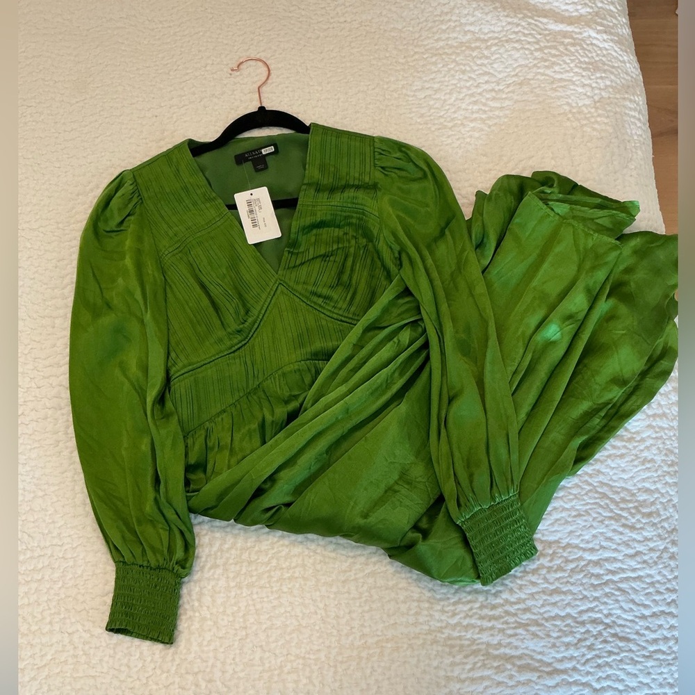 New All Saints Estelle Dress in Cactus Green size 2